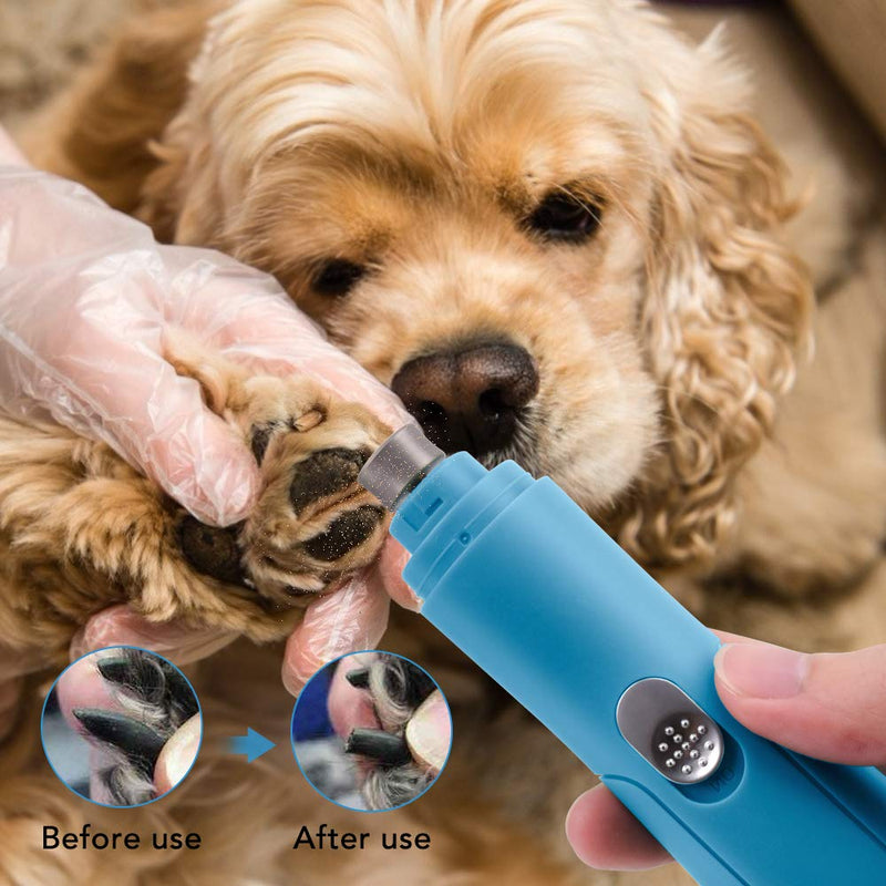 [Australia] - AUSHEN Dog Nail Grinder, Dog Nail Trimmer Clippers Electric Pet Nail Grinder Professional Rechargeable Low Noise Painless Paws Grooming for Small Medium Large Breed Dogs and Cats 