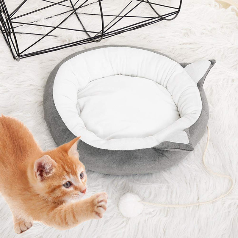 Cat Bed Small Dog Bed with Interactive Toys, Soft Fluffy Donut Cuddler, Round Pet Bed Cushion, Relief and Improved Sleep, Anti-Slip Waterproof Bottom, Washable Durable Pet Supplies 18 Inch (Pack of 1) Grey - PawsPlanet Australia