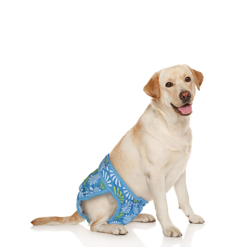 [Australia] - LUXJA Reusable Female Dog Diapers (Pack of 3), Washable Wraps for Female Dog (Flamingos+Polar Bears+Flowers) L2: waist 20"-29" 