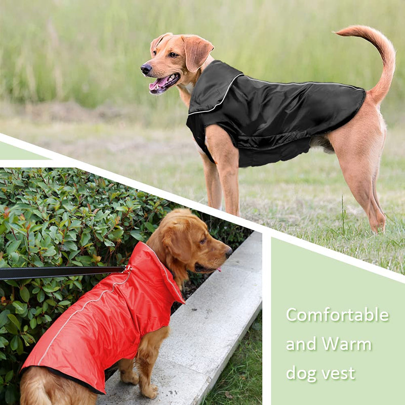 IREENUO Dog Raincoat, 100% Waterproof Dog Coat Rainwear Jacket with Safe Reflective Strips for Outdoor Apparel Medium Large Dogs Black-4XL 4XL - PawsPlanet Australia