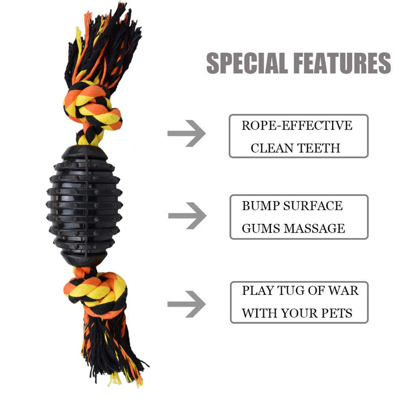 Durable Dog Chew Toys Strong Rubber Chew Toy with Rope Interactive Pet Toys Puppy Teething Toy for Aggressive Chewers Big Medium and Large Dogs - PawsPlanet Australia