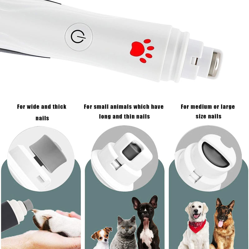 Desnuage Dog Nail Grinder Rechargeable Pet Nail Trimmer with 2 Grinding Wheels, 2 LED Light, 3-Speed Low Noise Electric Dog Nail Grinder Paws Grooming Pet Nail Grinder for Small Medium Large Dogs Cats - PawsPlanet Australia