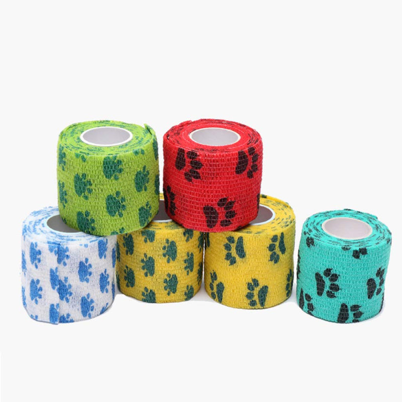 Balacoo Vet Wrap Cohesive Bandages Bulk Self Adhesive Bandage Wrap First Aid Tape Self Adherent Wrap Non Woven for Dogs Pet Animals Ankle (Random Color 5cmx4.5m) 6pcs - PawsPlanet Australia