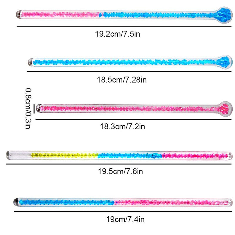 10PS Glass Stirring Rod - Colorful Drinks Decorations - Reusable Coffee Stirring Swizzle Stick - Cocktail Stirrers Glass Stir Rods -7.2 Inch Mixing For Essential Oils - Blue Yellow Pink Sticks Stirrer - PawsPlanet Australia