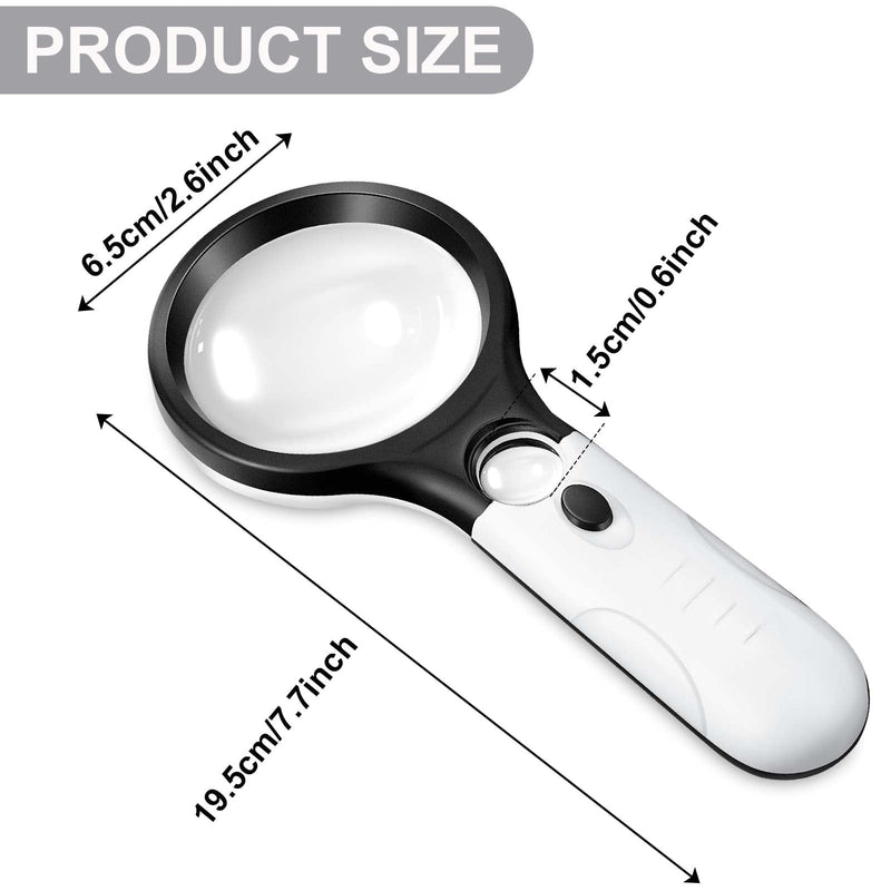 Magnifying glass with light, 10X 30X reading magnifying glass, handheld magnifying glass with double lens for the elderly for reading, gifts for parents and children - PawsPlanet Australia