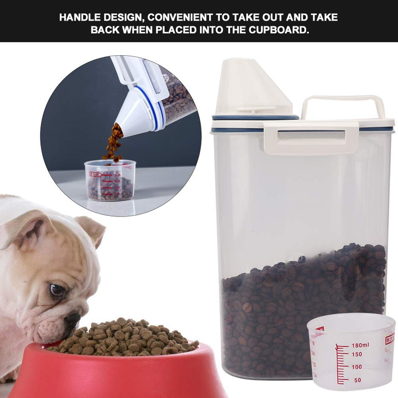 GOTOTOP Food Storage Container, Airtight Pet Food Container with Measuring Cup Pour Spout Sealed Bucket Moistureproof Storage Box for Cat Dog - PawsPlanet Australia