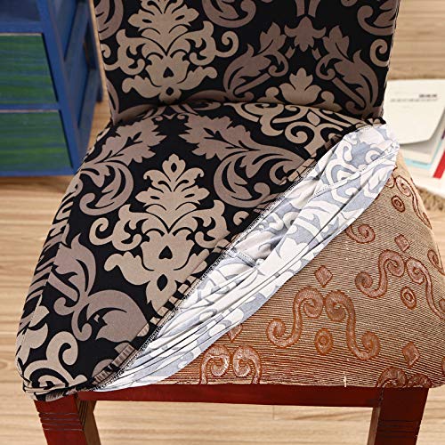 SUBCLUSTER 4 Pcs/Set Premium Chair Cover Set Upgrade Chair Protective Cover Slipcover Universal Stretch Elastic Chair Protector Seat Covers for Dining Room Wedding Banquet Party Decoration (Style 9) Style 9 - PawsPlanet Australia