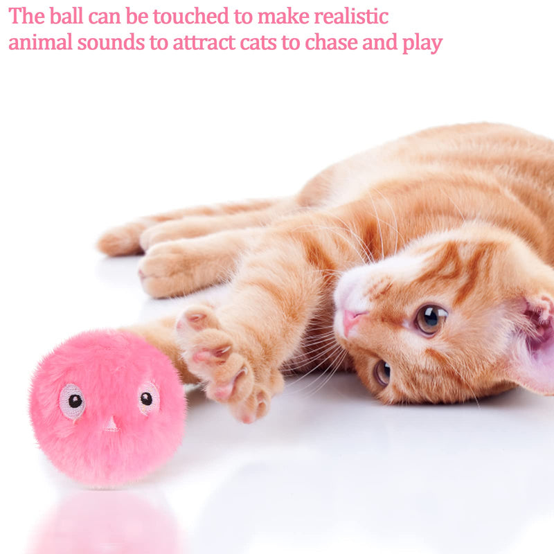 3-Packs Upgraded Fluffy Balls Plush Cat Toys, 3 Realistic Chirping Balls Bird Frog Cricket Catnip Noise Balls for Cat Exercise, Cat Interactive Toy for Kittens - PawsPlanet Australia