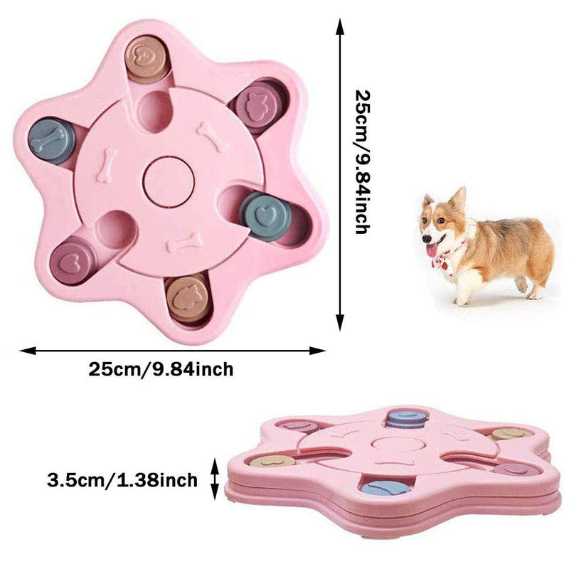 Lepidi Puzzle Slow Feeder, Dog Puzzle Toy Bowl, Interactive Puzzle Food Bowls, Puzzle Feeder Toy, Non-Slip Six-Pointed Star PP Puppy Treat Dispenser Slow Feeder for Dog, Puppy Cat (Pink) - PawsPlanet Australia