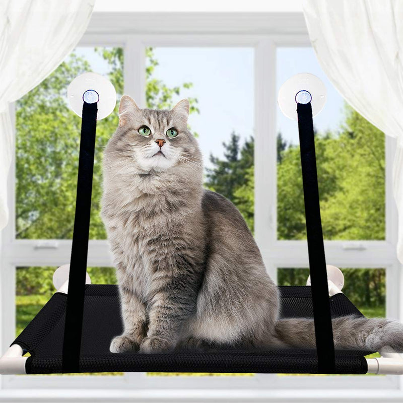 TENGTUNG Cat Window Perch, Cat Window Seat Bed Hammock Space Saving Design 360° Sunbath Holds Up to 20lbs for Any Cat Size - PawsPlanet Australia