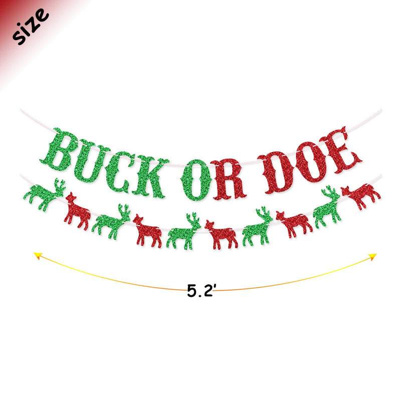 Buck or Doe Banner Garland for Christmas Gender Reveal Pary Decorations - PawsPlanet Australia