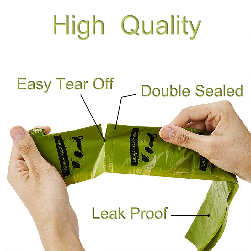 [Australia] - Eco-clean Dog Poop Bags, 24 Rolls/360 Bags with Dispenser, Dog Waste Bags, Unscented, Leak-Proof, Easy Tear-Off 