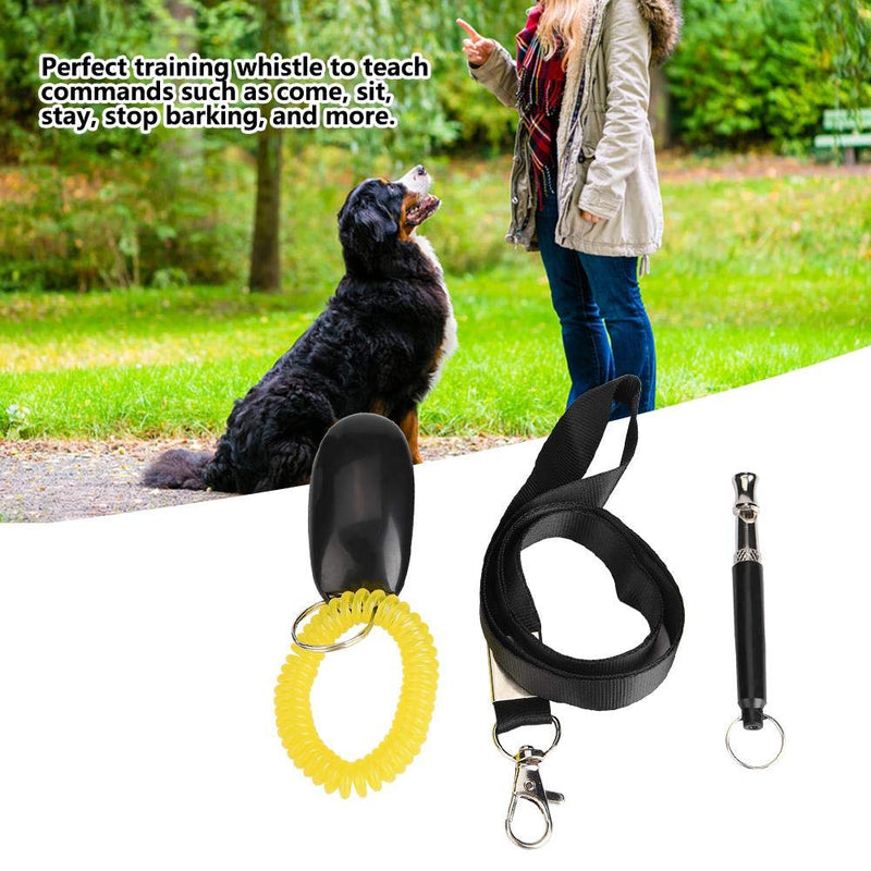 TOPINCN Ultrasonic Dog Training Whistle Pet Training Clicker Free Lanyardadjustable Frequencies Dog Training Set 3Pcs - PawsPlanet Australia