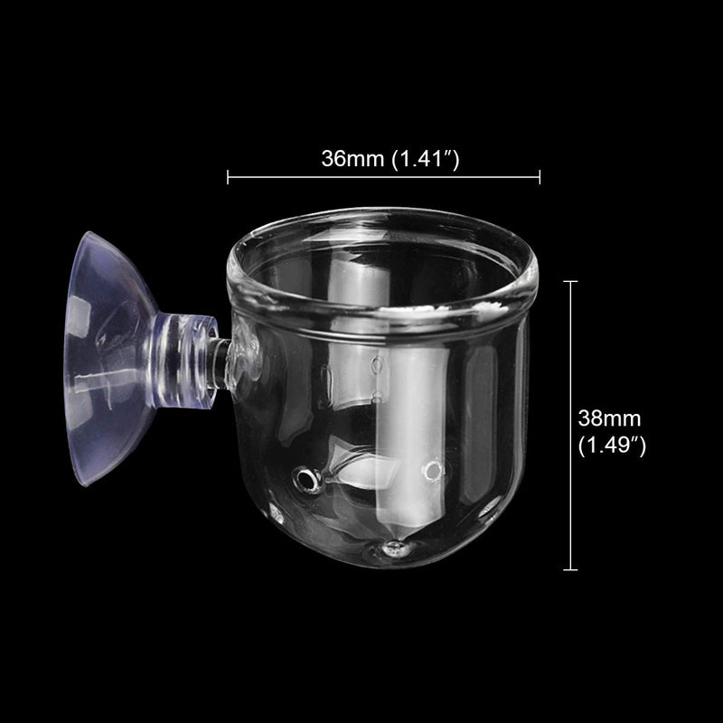 [Australia] - Ailinda Aquarium Glass Feeding Cone Cup Plant Cup Brine Shrimp Live Red Worm Fish Feeder for Aquariums with Suction 