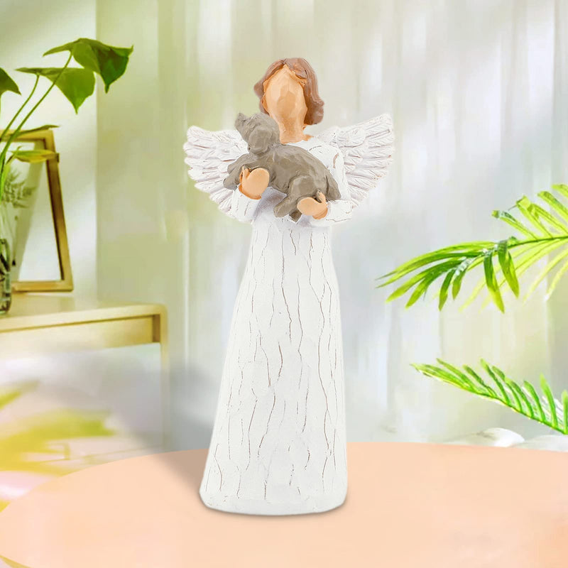 ACTLATI Angel Figurine of Friendship, Dog Memorials, Pet Loss Gifts, Passed Away Dog Gifts, Remembrance Gifts for Grieving Pet Owners, Hand Carved Praying Angel Sculpture - PawsPlanet Australia