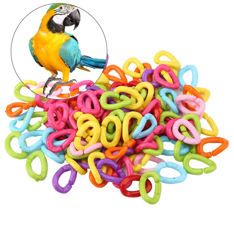 Zerodis 100 Pieces Multi-colored Rings Hooks C-Clip Plastic Mesh Plastic Stroller Chain for Baby Toy Bird Parrot - PawsPlanet Australia