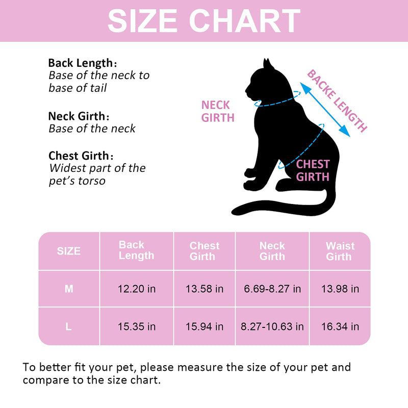 HACRAHO Cat Professional Recovery Suit, 1 Pack Pink E-Collar Cat Wound Surgery Recovery Suit Soft Breathable Cat Recovery Clothes After Surgery Wear for Cats Kitten, M - PawsPlanet Australia