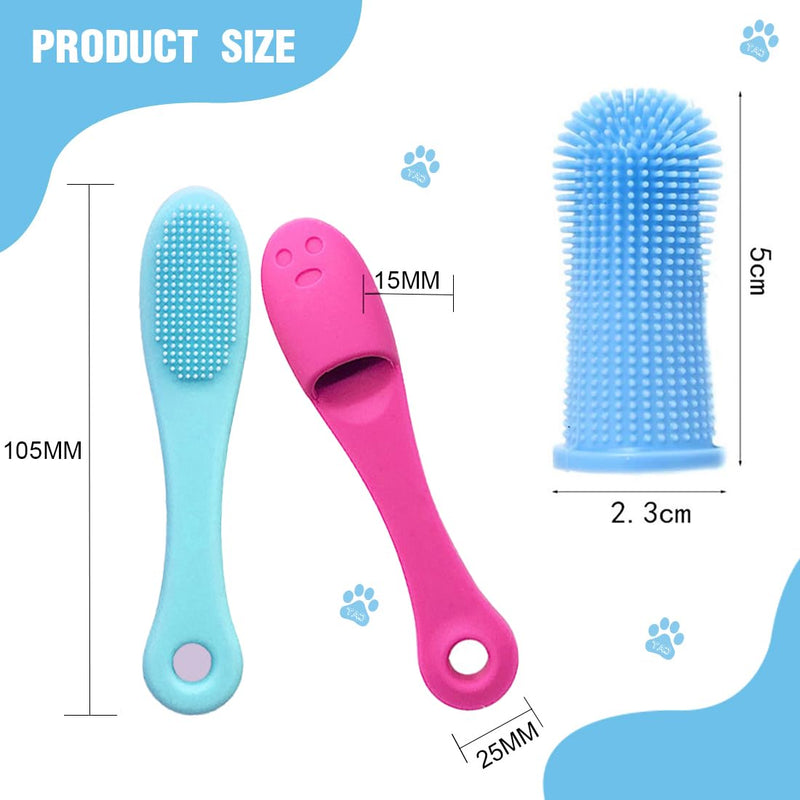 EODKSE Teeth cleaning for dogs - Dog toothbrush (4 pieces) - Especially for small dogs - Effective dental care against tartar and bad breath - Suitable for small, medium and large dogs, - PawsPlanet Australia