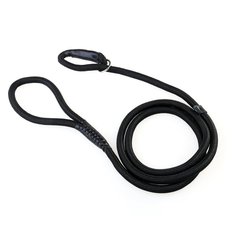 [Australia] - UEETEK 150cm Durable Pet Dog Training Leash,Adjustable Nylon Loop Slip Lead Traction Rope(Black) 