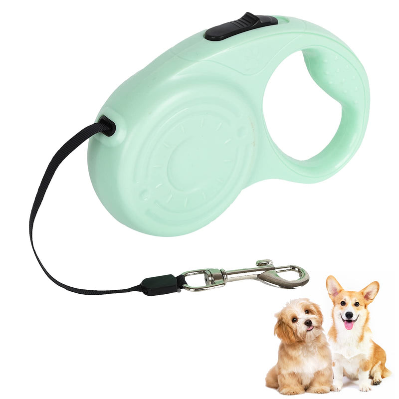 5M extendable dog leash with anti-slip handle, retractable dog leash without tangling, strong nylon strap dog leash, one-handed brake for small to medium dogs up to 20 kg (Green) Green - PawsPlanet Australia