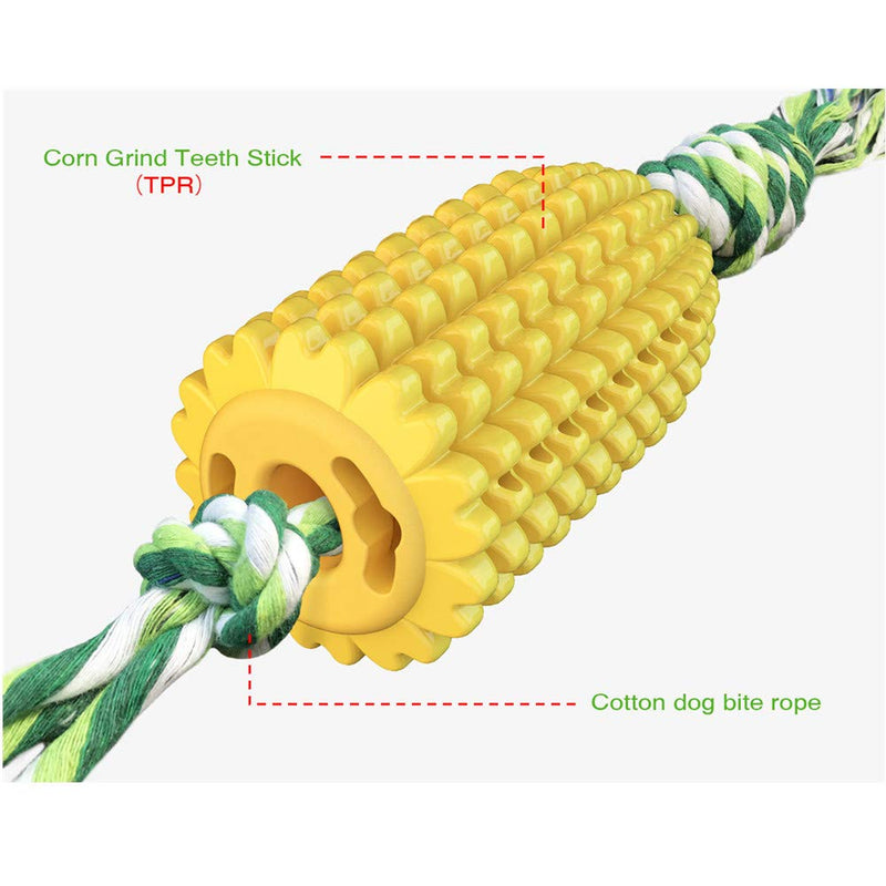 [Australia] - YUESUO Corn-Shaped Dog Bite Toy, Bite-Resistant Tough Chewing Rope Toy, Used for Pet Teeth Cleaning and Dental Care 