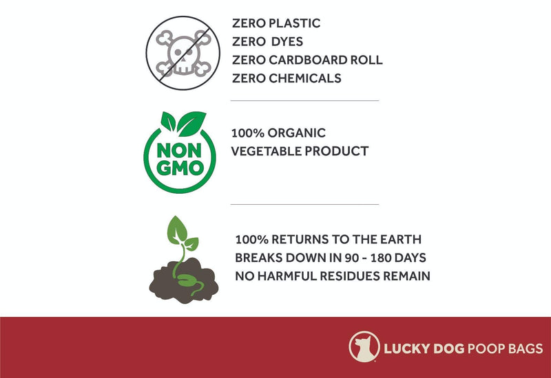 [Australia] - Lucky Dog Zero Plastic Compostable Poop Bags, 20 Roll Pack, 240 Bags 