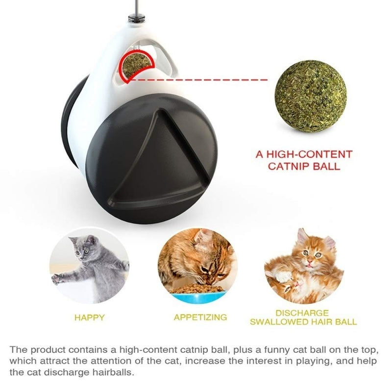 Interactive Cat Toys Chaser, Balanced Cat Chasing Toy Rotating Ball Toys for Cats Kitten Orange - PawsPlanet Australia