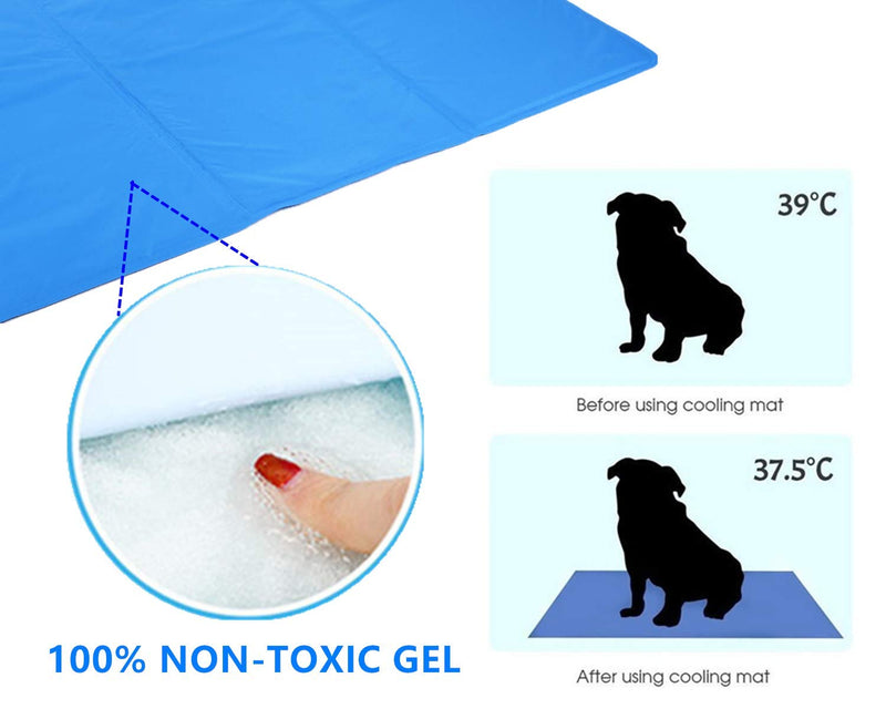Cadosoigh Dog Cooling Mat Durable Pet Cool Mat Non-Toxic Gel Self Cooling Pad, Great for Dogs Cats in Hot Summer? sky blue ? (65 * 50CM) 65*50CM - PawsPlanet Australia
