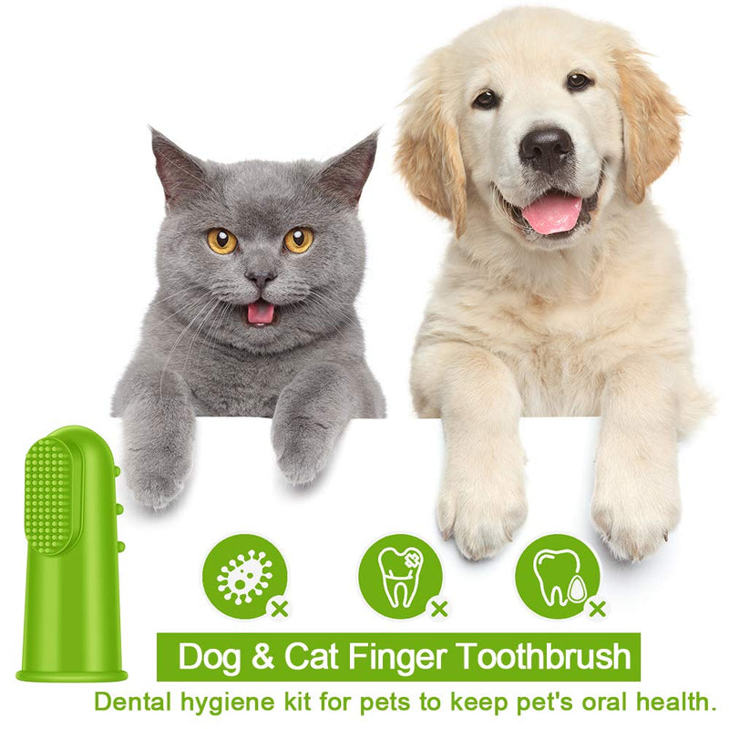 CAM-ULATA Dog Cat Toothbrush Finger 12pcs Set Dental Hygiene Brushes Food Safety Soft Silicone Pet Finger Toothbrush for Puppy Doggy Dog Type C - PawsPlanet Australia