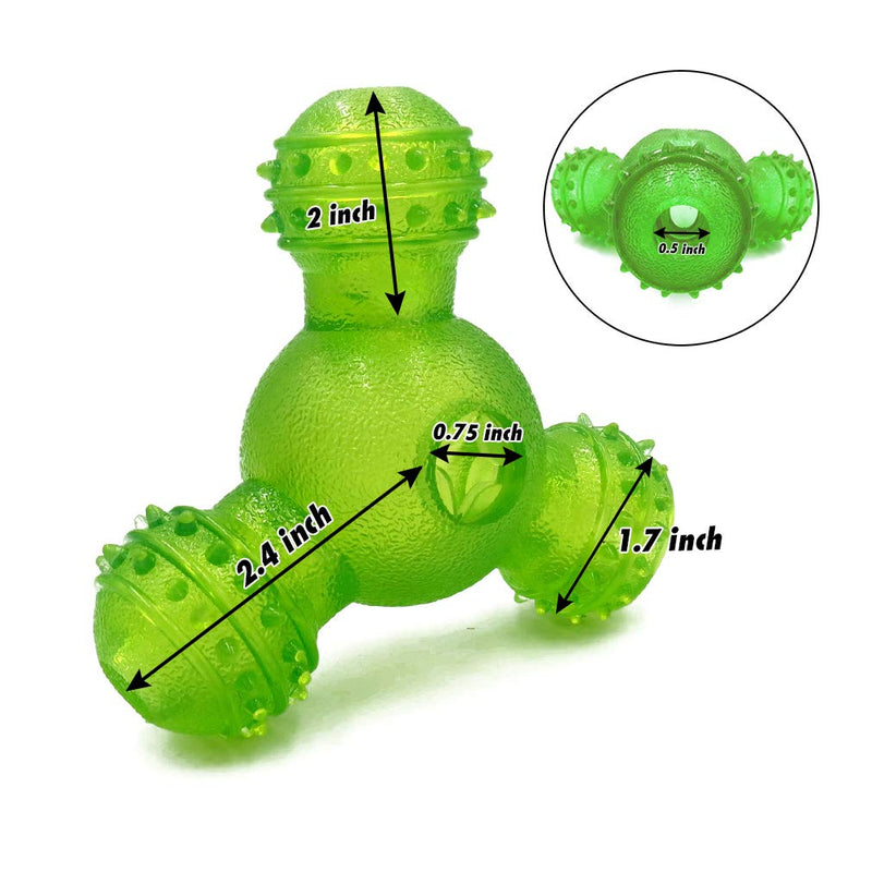 gudong Dog Treat Ball Bite Resistant Toy Ball for Dogs Puppies,Dog Food Treat Feeder Tooth Cleaning Ball Toy, Dog Chew Toy IQ Training Ball Puppy Toys (Green) Green - PawsPlanet Australia