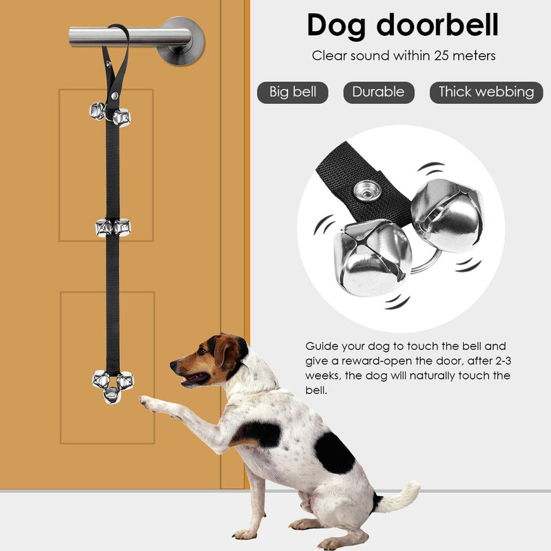 Eurobuy 2 Pack Dog Doorbells Premium Potty Training Dog Bells Adjustable Door Bell Dog Bells, 7 Extra Large Loud Doorbells with Dog Training Clicker for Door Knob, House Training - PawsPlanet Australia