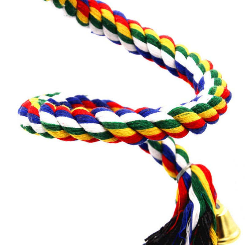 FGF Parakeets/Parrot/Cockatiel Toys,Rope Bungee Bird Toy,Natural Colorful Bead Cage Parrot Chewing Toy,Colorful Spiral Cotton Parrot Swing Climbing Standing Toys, Swing Toys - PawsPlanet Australia