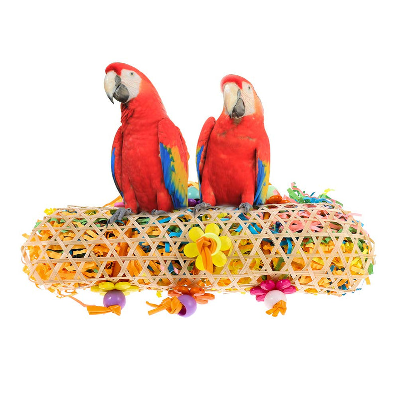 QINREN 3 Packs Bird Toys, Budgie Toys with Bell Hanging Swing Shredding Chewing Perches Parrot Toy Wooden Hammock for Budgie Parakeet Cockatiel Macaw - PawsPlanet Australia