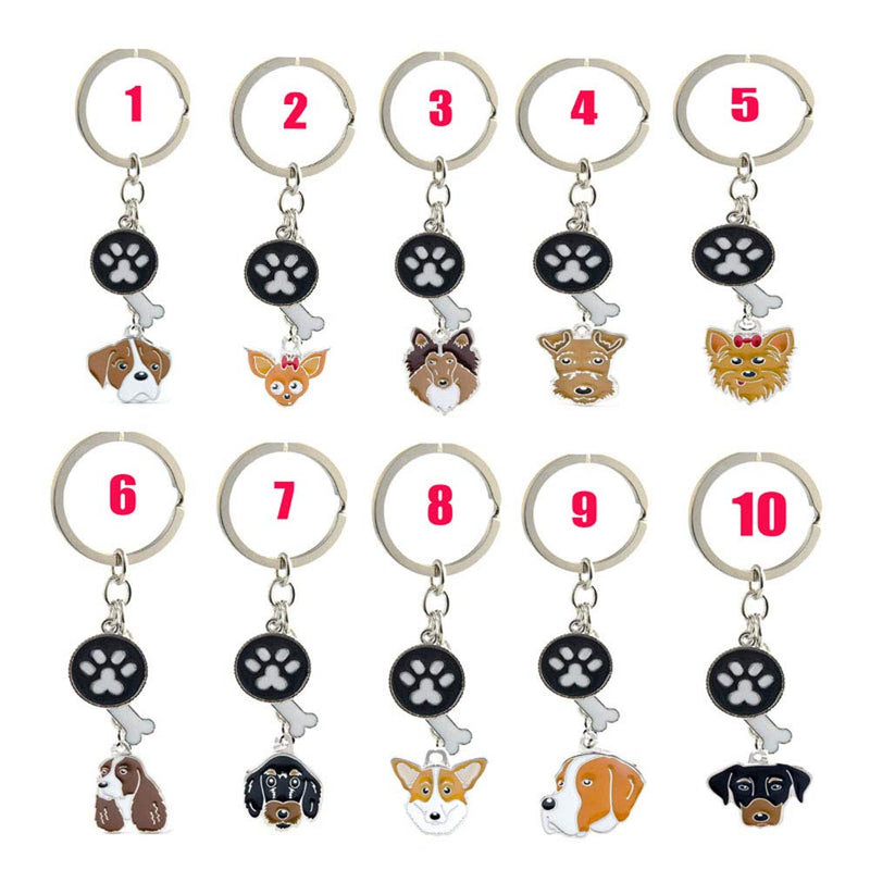 Dog ID Tags Keychain, Pet ID Tags Lovely Metal Dog Keychain Puppy Paw Bone Small Dog Pendant German Shepherd - PawsPlanet Australia