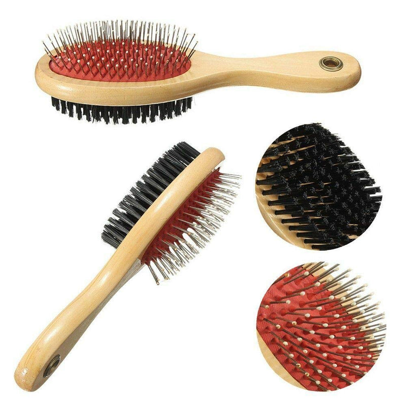 Pet Hair Double Sided Wooden Pet Brush For Dogs Cats Puppy Animals Pet Brush - PawsPlanet Australia