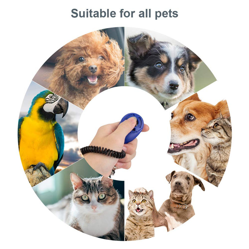 [Australia] - N / A 2PCS Training Clicker for Dogs with Wrist Strap, Dog Cat Clicker Bird Pet Puppy Clicker Training with Big Button, Effective Behavioral Training Tool Easy to Use 