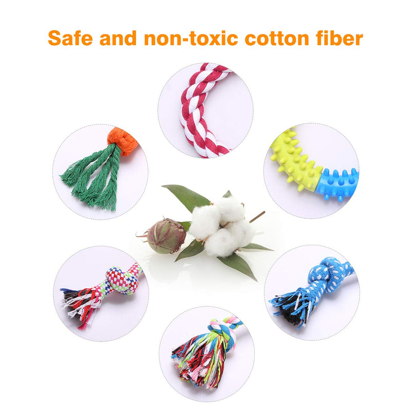 [Australia] - VANFINE Dog Toys Aggressive Chewers - Puppy Toys - Puppy chew Toys - Dog Toys for Small Dogs - Rope Dog Toy - Set of 10 Rope Dog Toy for Medium to Large Dogs Set Of 10 Toys For Small to Medium Dogs 