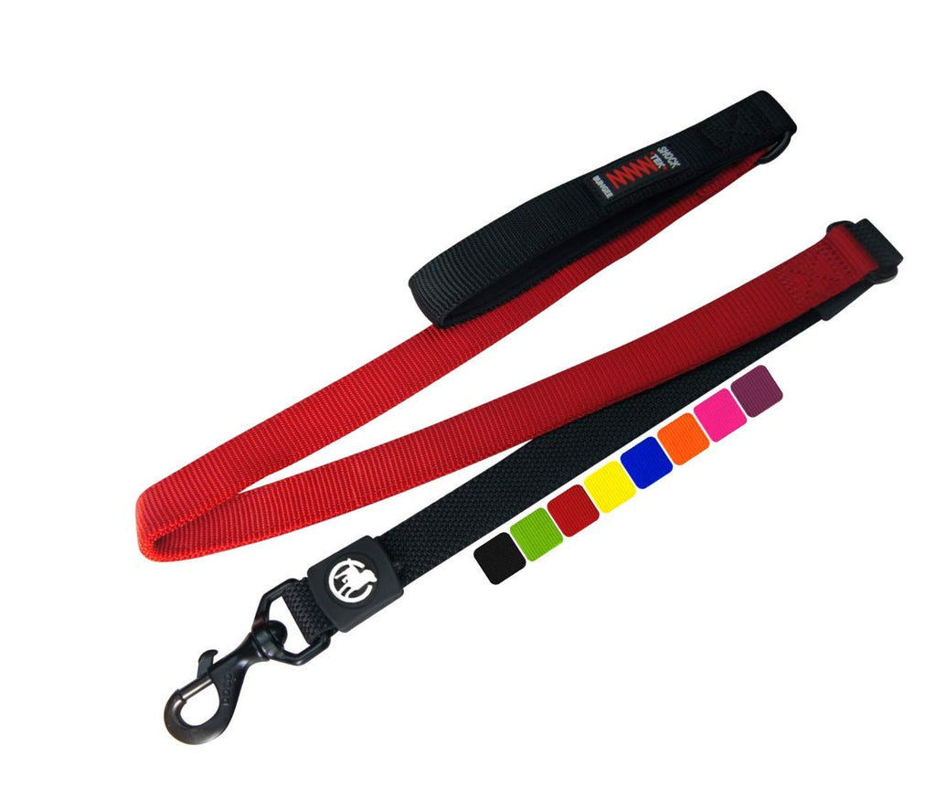DDOXX dog leash bungee nylon 120 cm | many colors & sizes | for small & large dogs | Elastic dog leash large | Shock absorber dog leash small | Flexi leash | Lead leash | Red, 1.20 m 2.0 x 120 cm - PawsPlanet Australia