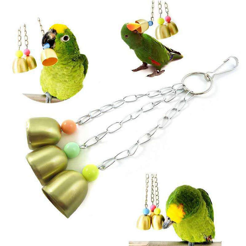 [Australia] - Gizhome Bird Parrot Toys, 7 Packs Bird Swing Chewing Hanging Perches with Bells Toys Suitable for Small Birds 