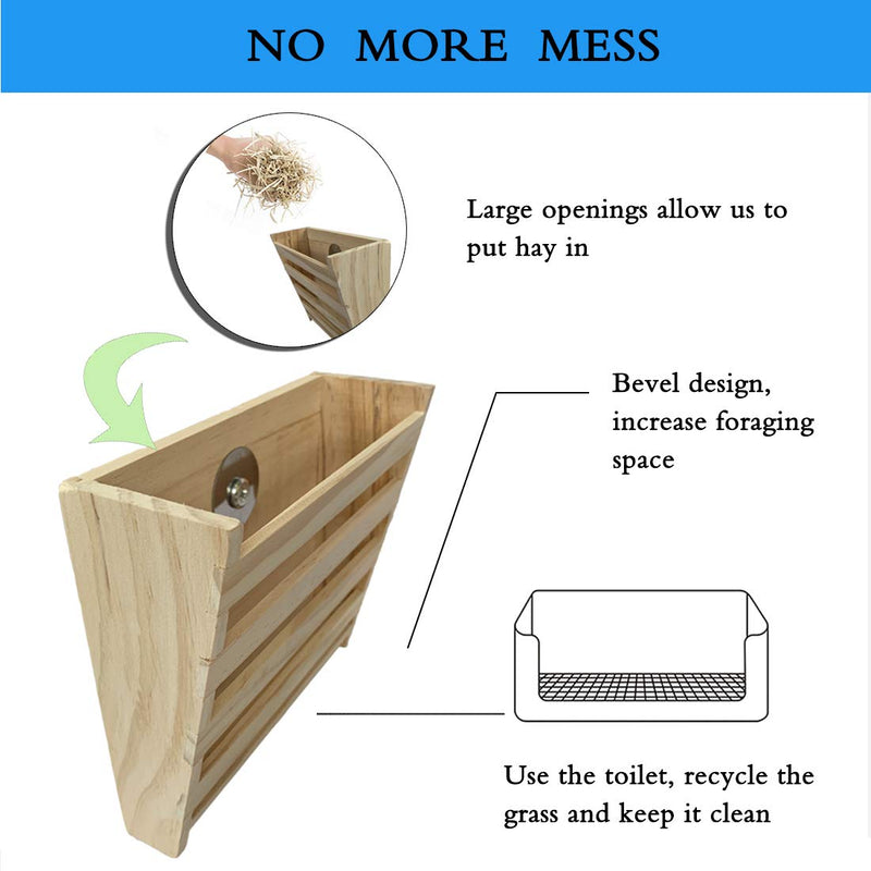 Hamiledyi Guinea Pig Hay Feeder, Bunny Food Wooden Manger Rack Grass Holder for Chinchilla Hamster - PawsPlanet Australia