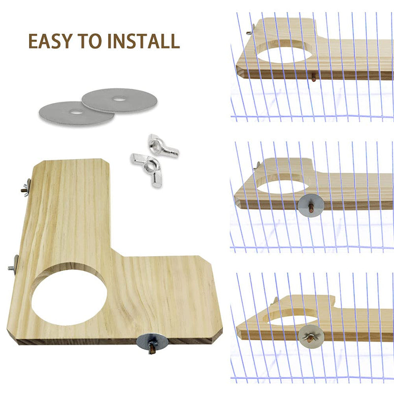 MACGQ Hamster Wood Platform Set L-Shaped Pedal Natural Wooden Platform with a Round Hole 4 Pieces Hamster Standing Board Platform Cage Accessories Toy for Hamster Guinea Pigs Chinchilla Gerbil A Type - PawsPlanet Australia