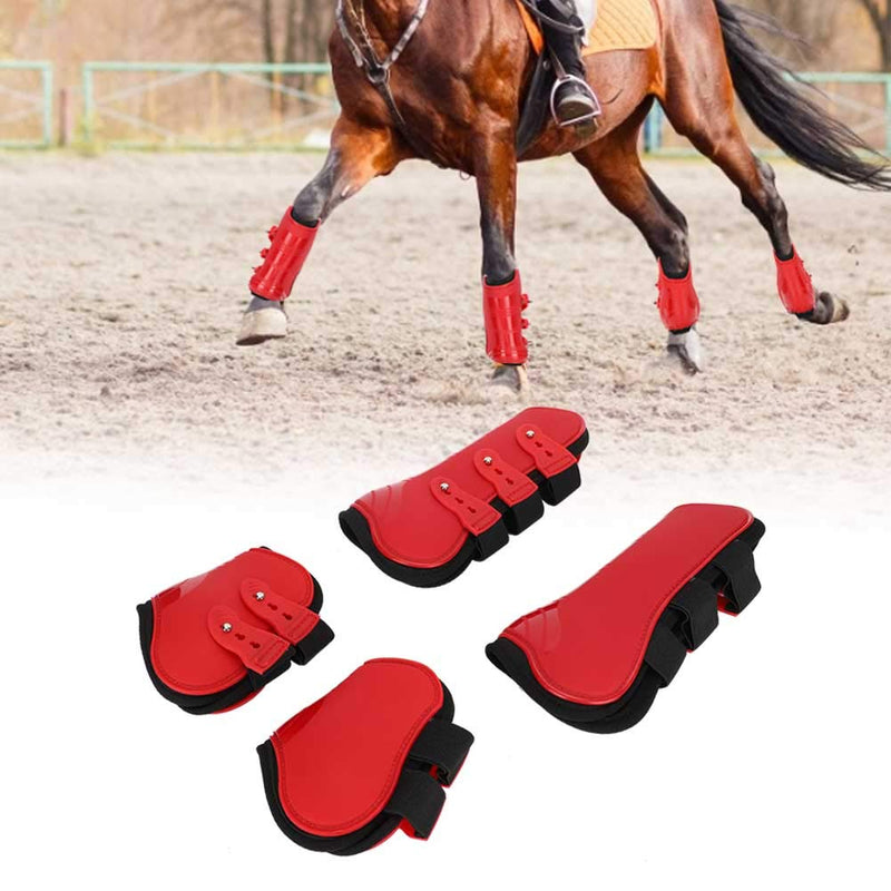 FILFEEL Summer Surprise Horse Leg Guard, A Set of Fore Hind Leg Boots Adjustable Leg Guard Protector Horse Riding Equipment(L-RED) - PawsPlanet Australia