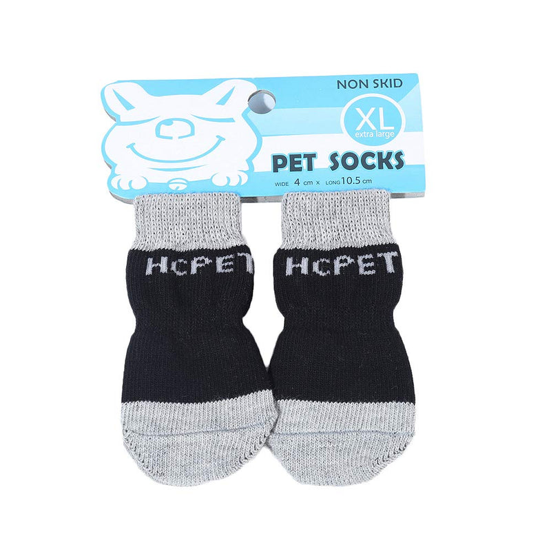 Нсрet Hcpet Anti-Slip Dog Socks Cat Socks - Paw Protector With Rubber Reinforcement, Traction Control for Indoor Wear, Fit Extra Small to Extra Large Dogs Cats (Black, M) Black - PawsPlanet Australia