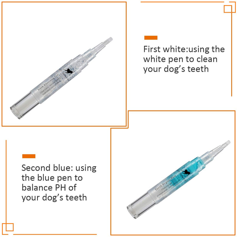 MEWTOGO 2pcs Pet Teeth Cleaning Kit- Dog Cat Tartar Teeth Stone Cleaning Tool Pet Cosmetic Toothbrush Teeth Whitening Repairing Tool for Your Dog - PawsPlanet Australia