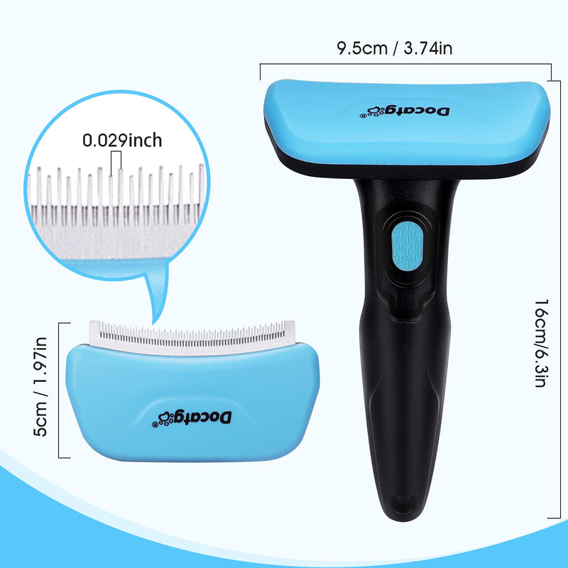 Docatgo Pet Grooming Brush for Dogs - Dog Comb Brush for Long Hair & Short Hair, Quick Self-Cleaning to Remove Tangles and Dead Furs, Professional Undercoat Deshedding Tool for Dogs and Cats Medium - PawsPlanet Australia