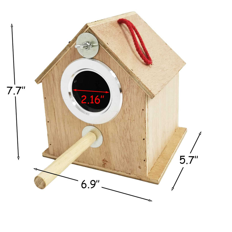 kathson Parakeet Nest Box Bird Nesting House Parrot Wood Breeding Mating Box Parrots Aviary Cage Box for Lovebirds Cockatiel Budgie Finch Conure Parrotlets 6.9''*5.7''*7.7'' - PawsPlanet Australia