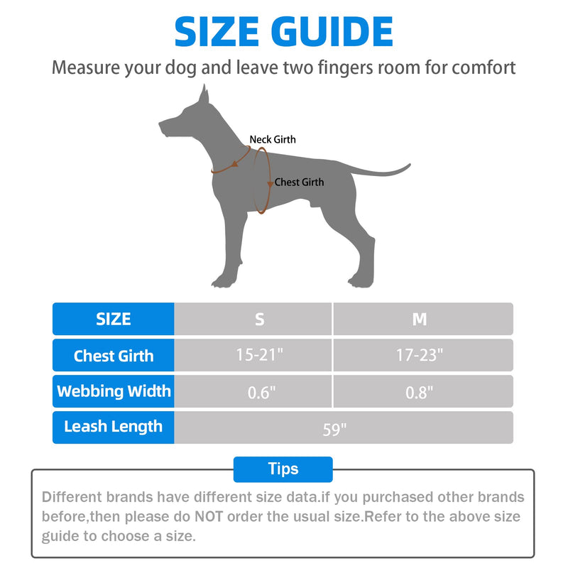 PUPTECK Dog Harness and Leash Set No Pull Step in Soft Adjustable Pet Harnesses for Small Medium Dogs Outdoor Walking Training, Black M M (Chest 17"-23") - PawsPlanet Australia