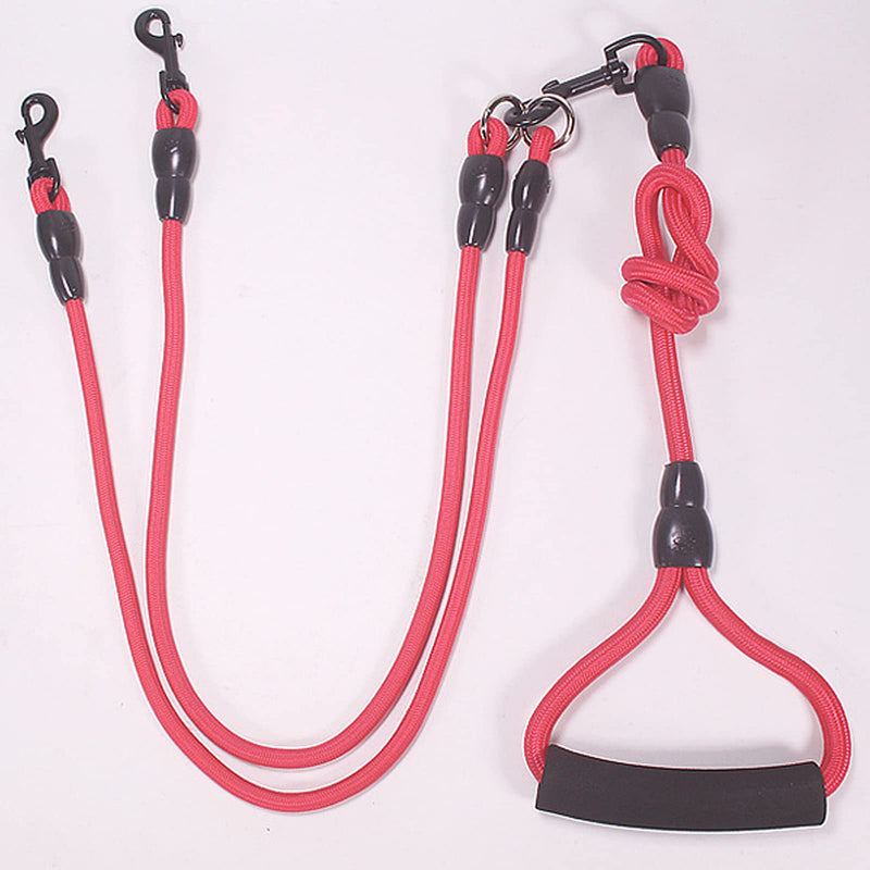 Dog training leash, dog training leash, adjustable, double dog leash, polyester, double leash, adjustable for small, medium-sized, walking, training and large dogs (red) - PawsPlanet Australia