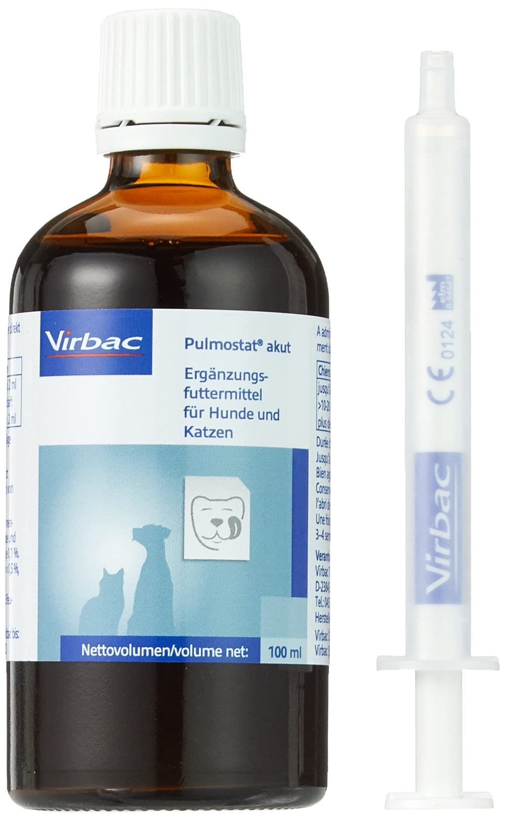 Virbac - Pulmostat acute cough syrup for dogs and cats, pack of 1 (1 x 100 ml) - PawsPlanet Australia