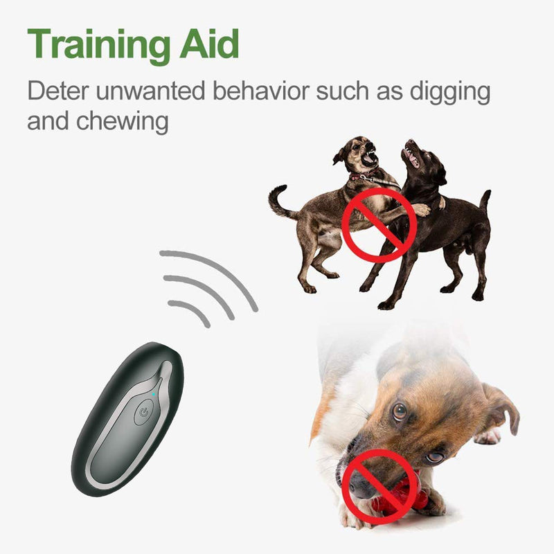 Ultrasonic Dog Bark Deterrent, Bark Control Device - Anti Barking Device, 2-in-1 Dog Training Tool, Rechargeable Dog Trainer & Barking Control, Safe to Use Dog Repeller Pet Corrector Dog Whistle Black - PawsPlanet Australia